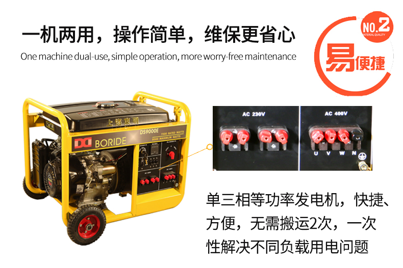 BR系列單三相7kw汽油發電機特色