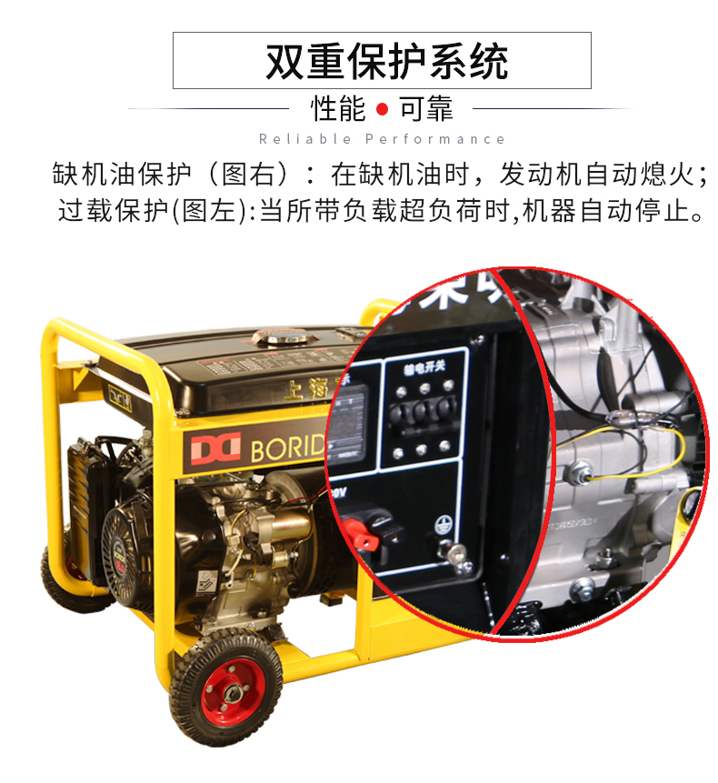 BR系列單三相7kw汽油發電機特點